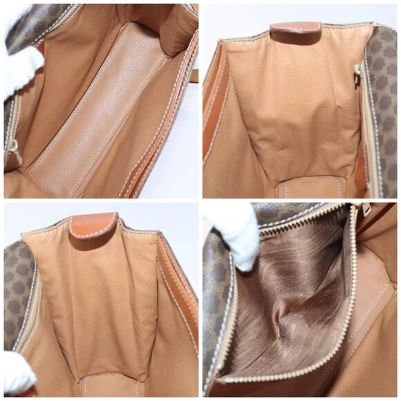 CELINE Macadam Canvas Shoulder Bag PVC Leather Brown Auth 89824 - Picture 16 of 16